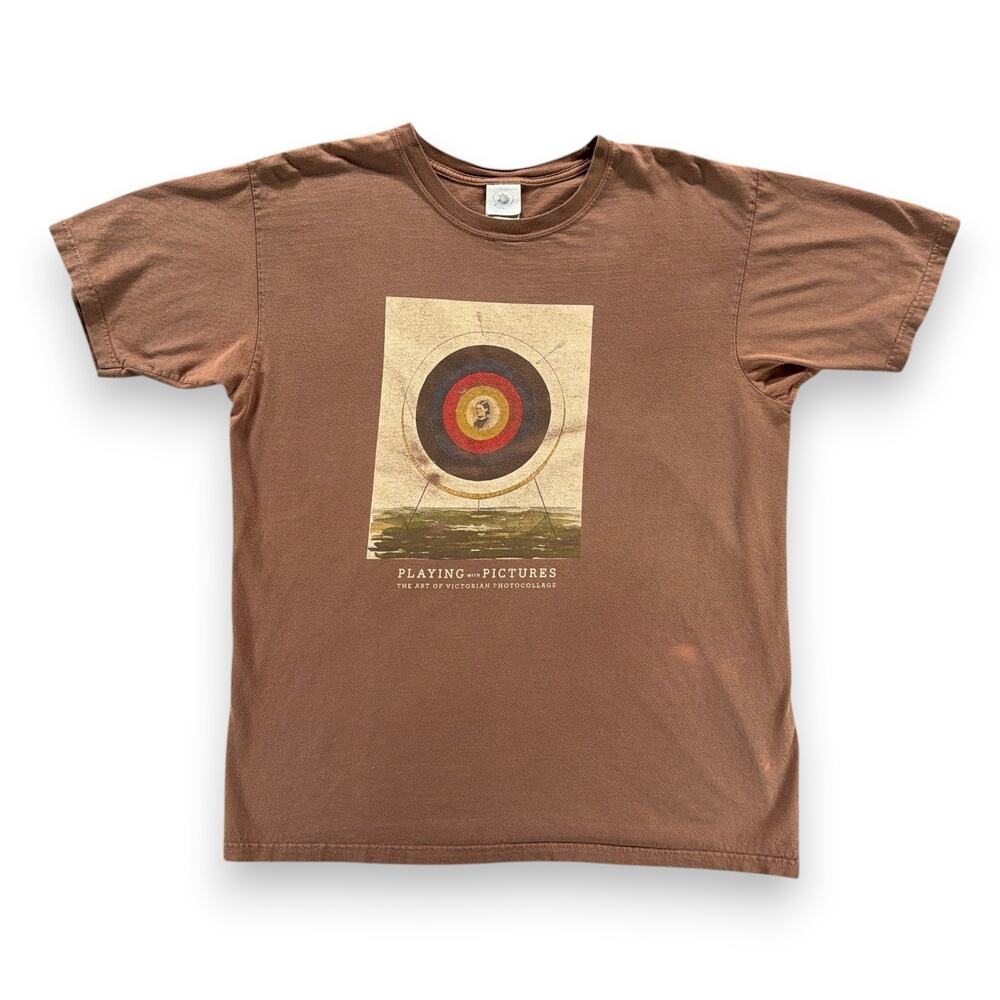 Playing With Pictures Shirt Adult MEDIUM Brown Victorian Photocollage